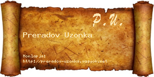 Preradov Uzonka névjegykártya